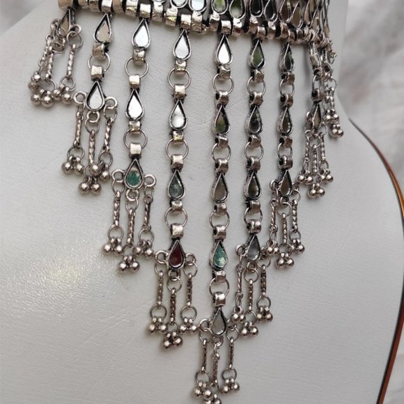 Tribal Mirror Choker Necklace, Ethnic Choker Necklace For Women, Gift For Her - Picture 5 of 10
